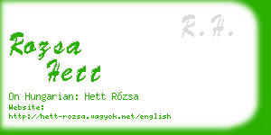 rozsa hett business card
